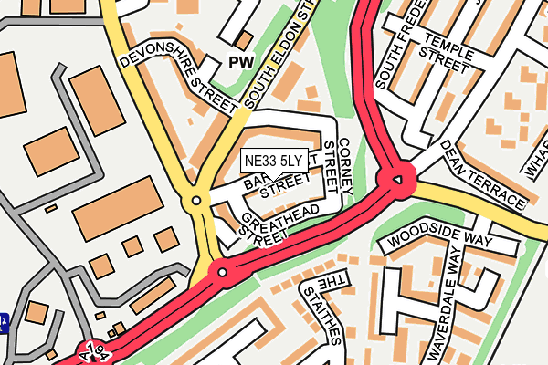 NE33 5LY map - OS OpenMap – Local (Ordnance Survey)