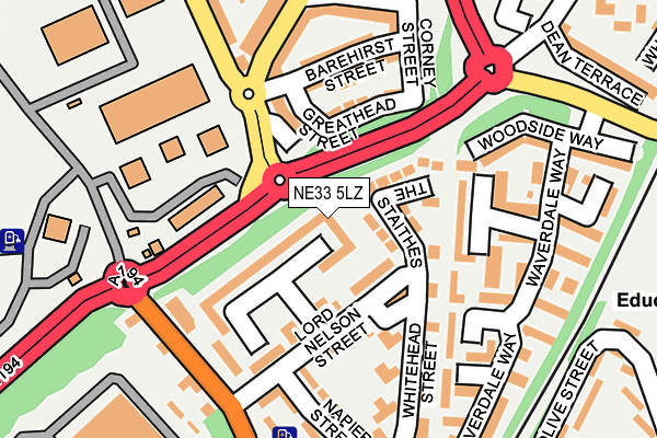 NE33 5LZ map - OS OpenMap – Local (Ordnance Survey)