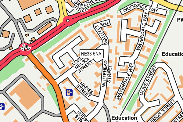NE33 5NA map - OS OpenMap – Local (Ordnance Survey)