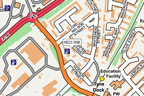 NE33 5NB map - OS OpenMap – Local (Ordnance Survey)