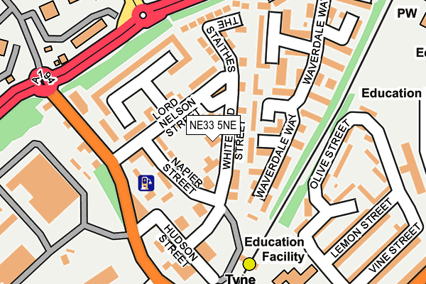 NE33 5NE map - OS OpenMap – Local (Ordnance Survey)