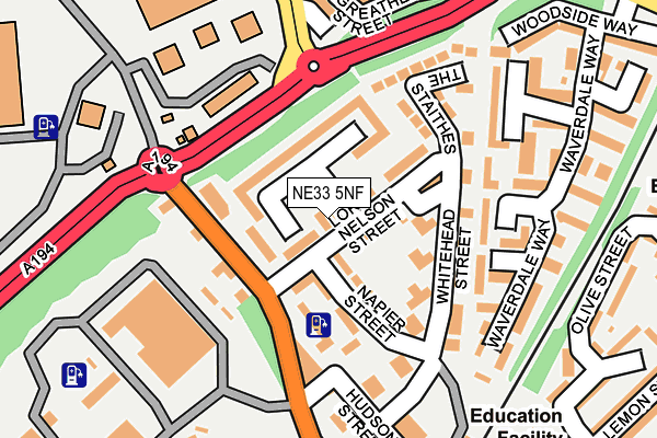 NE33 5NF map - OS OpenMap – Local (Ordnance Survey)
