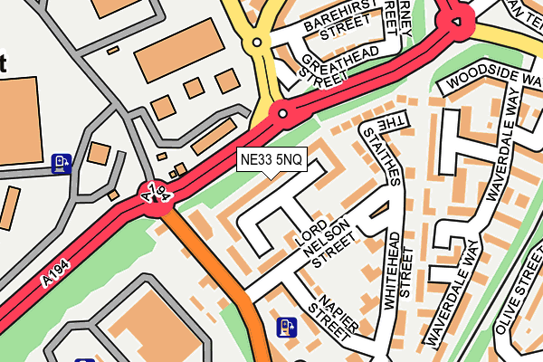 NE33 5NQ map - OS OpenMap – Local (Ordnance Survey)
