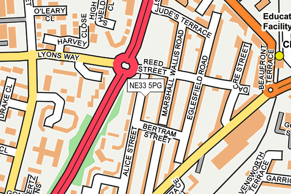 NE33 5PG map - OS OpenMap – Local (Ordnance Survey)
