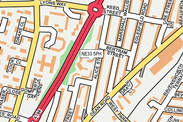 NE33 5PH map - OS OpenMap – Local (Ordnance Survey)