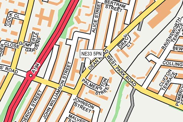 NE33 5PN map - OS OpenMap – Local (Ordnance Survey)