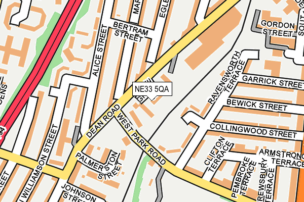 NE33 5QA map - OS OpenMap – Local (Ordnance Survey)