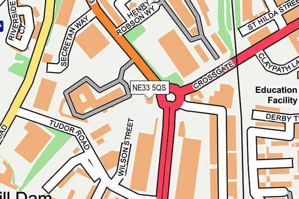 NE33 5QS map - OS OpenMap – Local (Ordnance Survey)