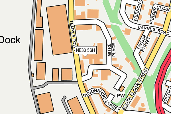 NE33 5SH map - OS OpenMap – Local (Ordnance Survey)