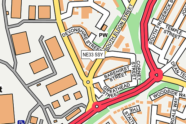 NE33 5SY map - OS OpenMap – Local (Ordnance Survey)
