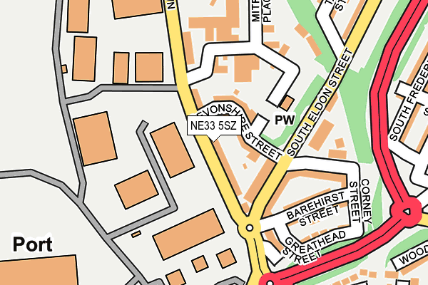 NE33 5SZ map - OS OpenMap – Local (Ordnance Survey)