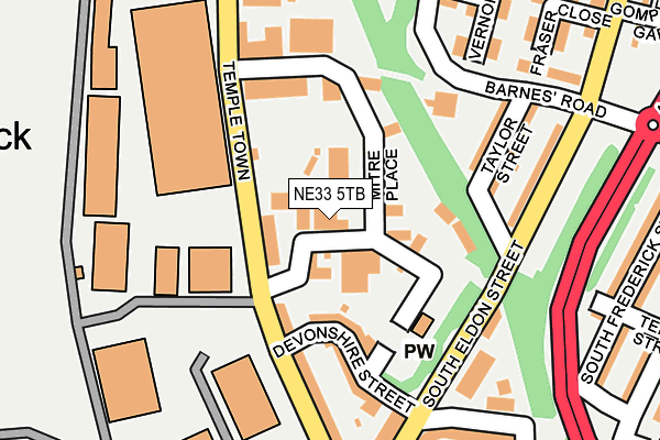 NE33 5TB map - OS OpenMap – Local (Ordnance Survey)