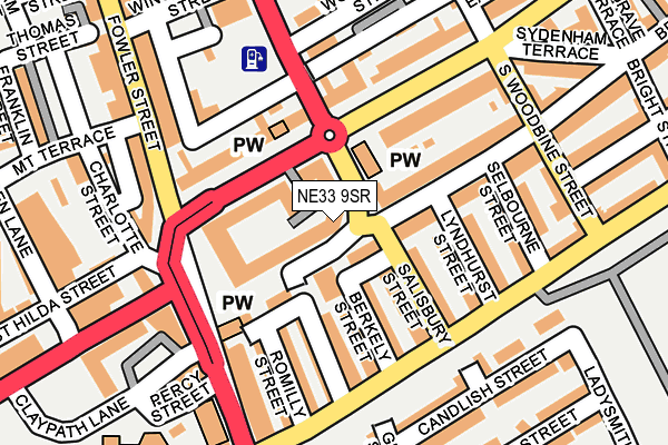 NE33 9SR map - OS OpenMap – Local (Ordnance Survey)