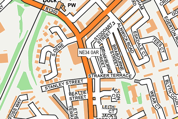 NE34 0AR map - OS OpenMap – Local (Ordnance Survey)