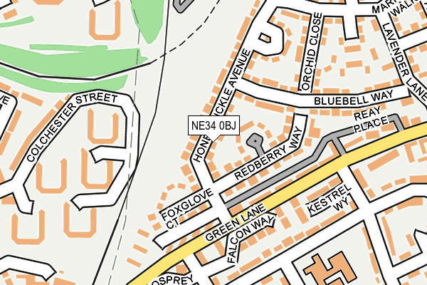 NE34 0BJ map - OS OpenMap – Local (Ordnance Survey)
