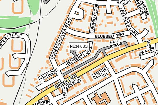 NE34 0BQ map - OS OpenMap – Local (Ordnance Survey)