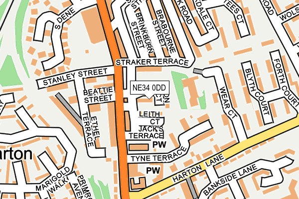 NE34 0DD map - OS OpenMap – Local (Ordnance Survey)