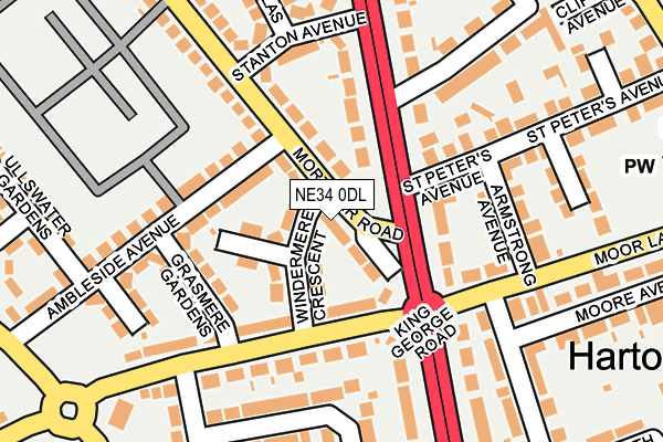 NE34 0DL map - OS OpenMap – Local (Ordnance Survey)