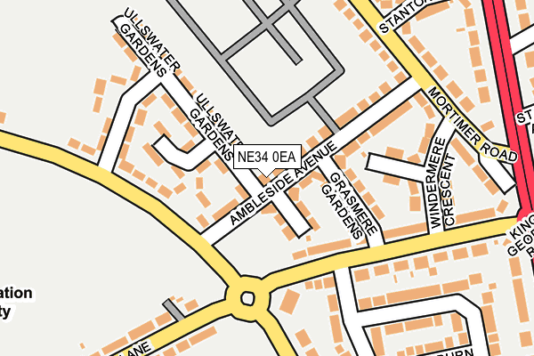 NE34 0EA map - OS OpenMap – Local (Ordnance Survey)