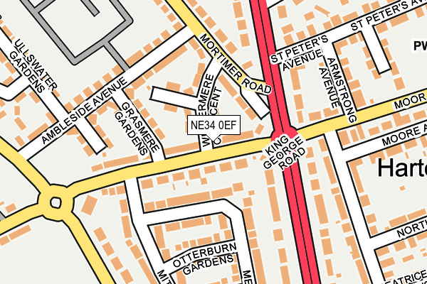 NE34 0EF map - OS OpenMap – Local (Ordnance Survey)