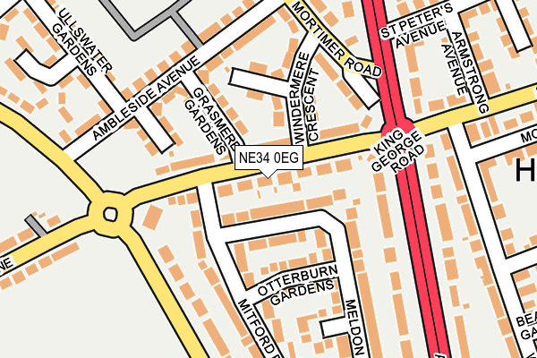 NE34 0EG map - OS OpenMap – Local (Ordnance Survey)