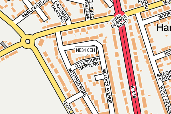 NE34 0EH map - OS OpenMap – Local (Ordnance Survey)