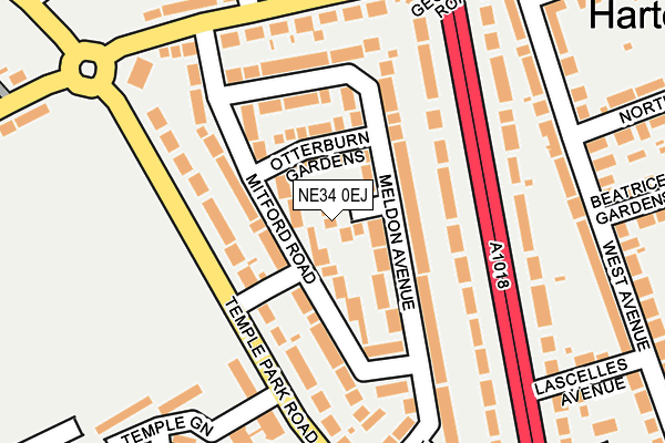 NE34 0EJ map - OS OpenMap – Local (Ordnance Survey)