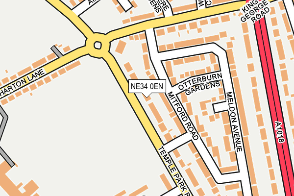 NE34 0EN map - OS OpenMap – Local (Ordnance Survey)
