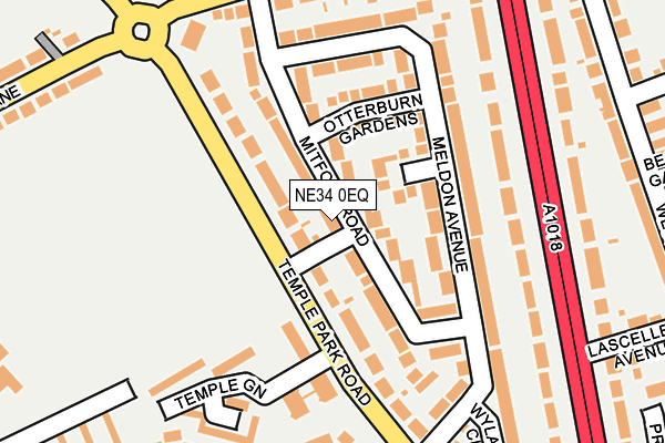 NE34 0EQ map - OS OpenMap – Local (Ordnance Survey)
