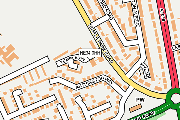 NE34 0HH map - OS OpenMap – Local (Ordnance Survey)