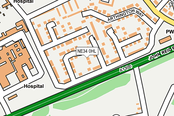 NE34 0HL map - OS OpenMap – Local (Ordnance Survey)