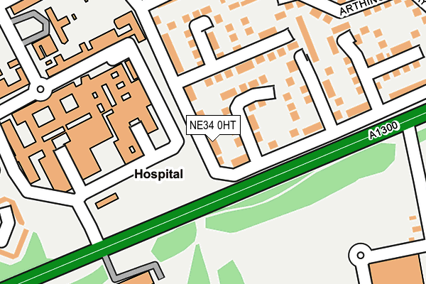 NE34 0HT map - OS OpenMap – Local (Ordnance Survey)
