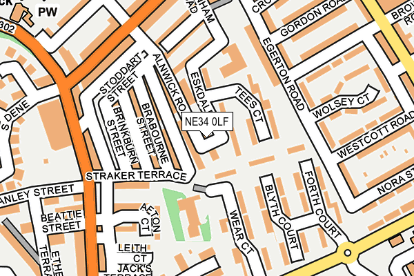 NE34 0LF map - OS OpenMap – Local (Ordnance Survey)