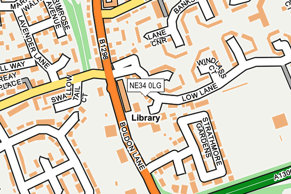 NE34 0LG map - OS OpenMap – Local (Ordnance Survey)