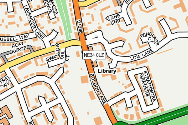 NE34 0LZ map - OS OpenMap – Local (Ordnance Survey)