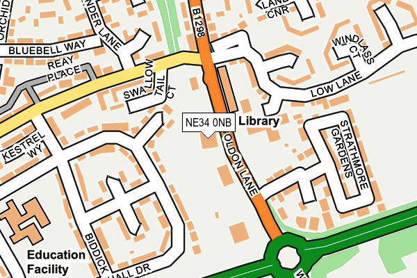NE34 0NB map - OS OpenMap – Local (Ordnance Survey)