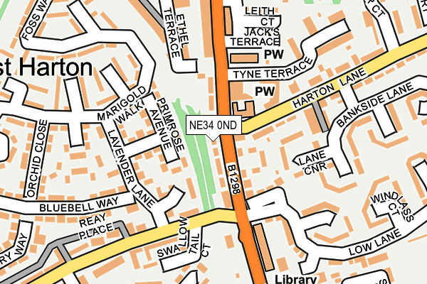 NE34 0ND map - OS OpenMap – Local (Ordnance Survey)