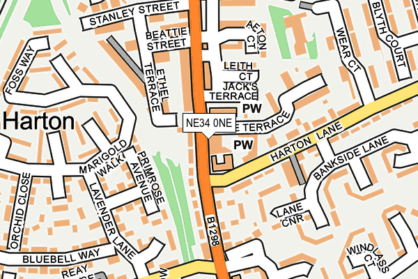 NE34 0NE map - OS OpenMap – Local (Ordnance Survey)