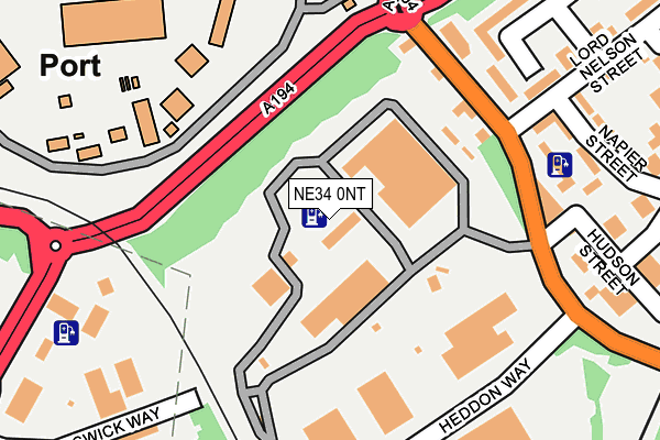 NE34 0NT map - OS OpenMap – Local (Ordnance Survey)