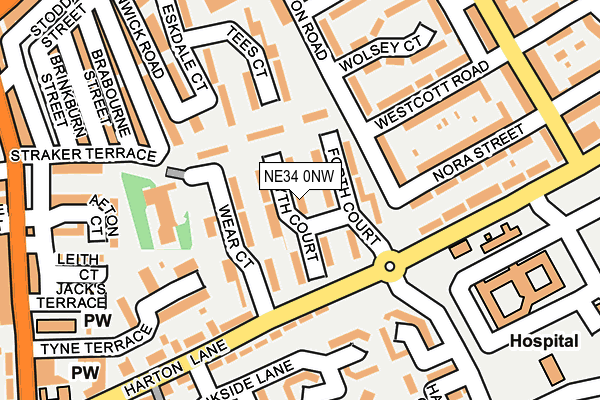NE34 0NW map - OS OpenMap – Local (Ordnance Survey)