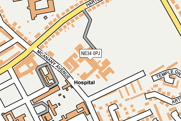 NE34 0PJ map - OS OpenMap – Local (Ordnance Survey)