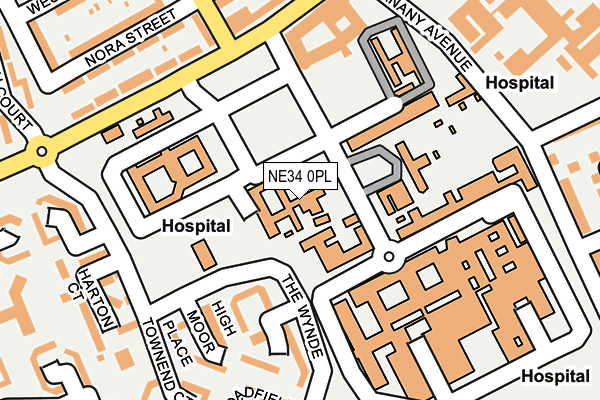 NE34 0PL map - OS OpenMap – Local (Ordnance Survey)