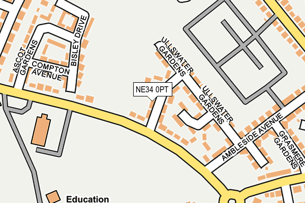 NE34 0PT map - OS OpenMap – Local (Ordnance Survey)