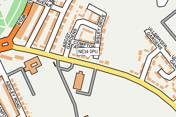 NE34 0PU map - OS OpenMap – Local (Ordnance Survey)