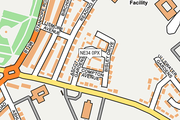 NE34 0PX map - OS OpenMap – Local (Ordnance Survey)