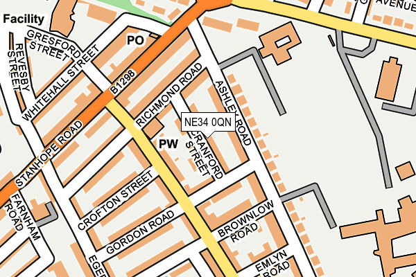 NE34 0QN map - OS OpenMap – Local (Ordnance Survey)