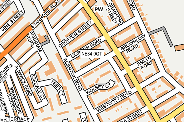 NE34 0QT map - OS OpenMap – Local (Ordnance Survey)