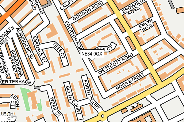 NE34 0QX map - OS OpenMap – Local (Ordnance Survey)