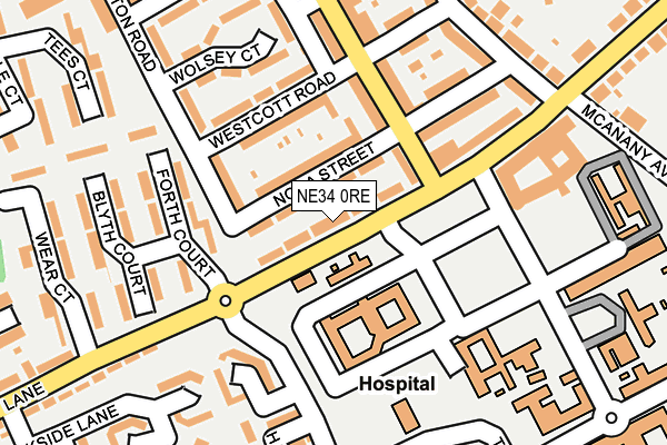 NE34 0RE map - OS OpenMap – Local (Ordnance Survey)