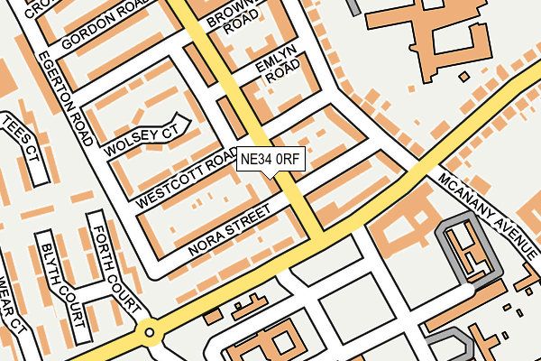 NE34 0RF map - OS OpenMap – Local (Ordnance Survey)